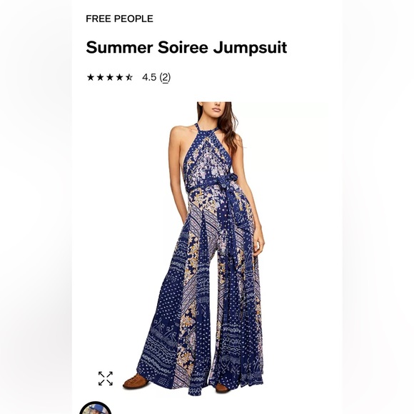 Free People Summer Soiree Jumpsuit NWT size 8 - Picture 4 of 4
